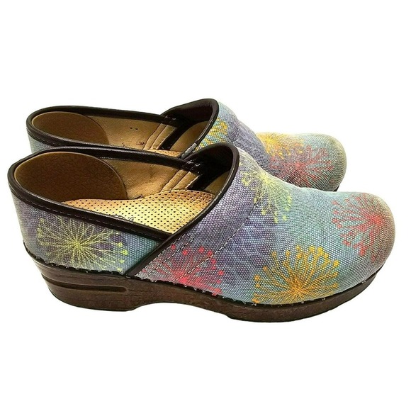 Dansko Pastel Clogs Womens 7 Vegan Mules Professional Nursing Shoes Slip On 37 - Picture 4 of 16